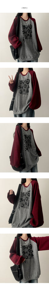 Waffle nagrang sweatshirt