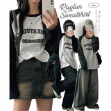 ブリックカラレーションラグランロングTシャツ