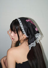 lace multi scarf - black