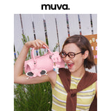 muva. 本革 夏向け パフィー 2WAY ショルダーバッグ