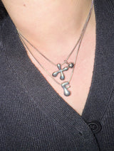 Puffy initial necklace (2BALL)