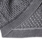 CROCHET KNIT WASHED ZIPPED HOODIE