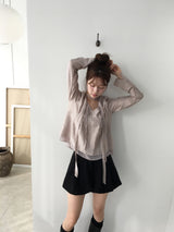 Pumpkin suede banding shorts