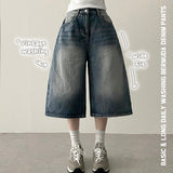 Kneb   Washing denim Bermuda shorts [Basic & Long]