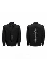Embroidered Spine Deconstructed Shirt