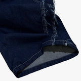 layered deconstructed denim capri shorts_blue