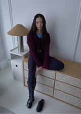 Milo V-neck Wool Knit (Plum)