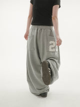 Bold 23embroidery sweat pants -3C