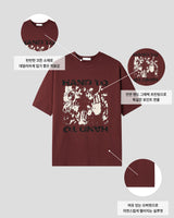 タッチグラフィックオーバーサイズハーフTシャツ