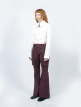 Crop Double Collar Shirts (White)
