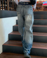 Bottom wave denim pants