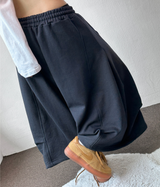 Coller Curved Side Pintuck Balloon Bermuda Shorts 3color