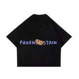 PEANUT STAIN - Fakenut Stain Logo Black Boxy Oversized Tshirt