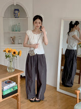 #KD Nylon Line Banding Wide Track Pants (3color)