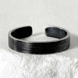 SV925-None logo 4mm シンプルオープンリング＿ブラック