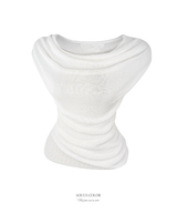 Grace lace drape knit top (2color)