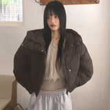 [3色⛄] バブリングウェロンショートフードパデッドジャケット