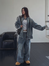Wings Track Carpenter Wide Denim Pants