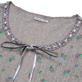 Ribbon Tie Cardigan (Grey)
