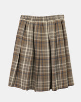 Siha Pleated Midi Check Skirt