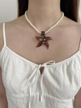 Vintage starfish pearl necklace