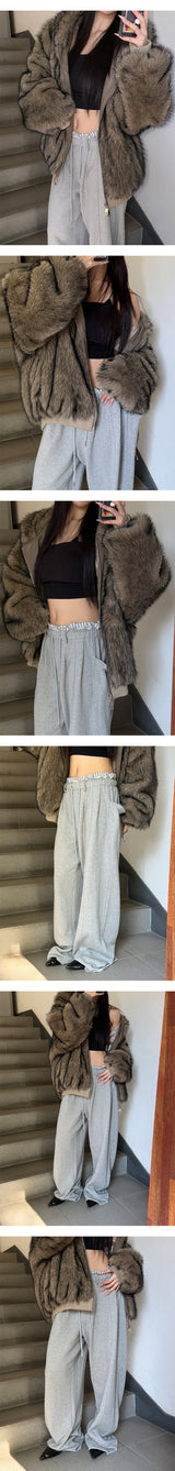 [Unisex] ファー2wayフードジャンパー(4color)