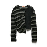[LINE] Unbalance Draping Button Cardigan