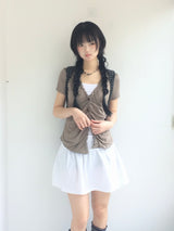 Shirring Flared Dress