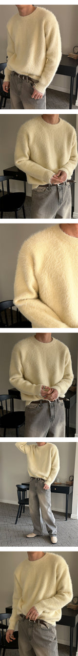[F/W] Basic angora round neck knit(6color)