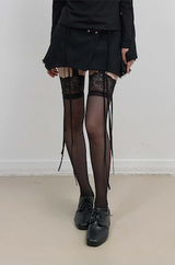 Layered Wool Skirt / Black