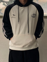 Color Block Napping Two-Line Hoodie