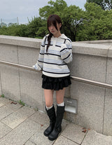 Latte スエードティアードミニスカート