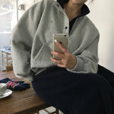 [BELLIDE MADE] ルーズフィットカラーリングプラケットトレーナー