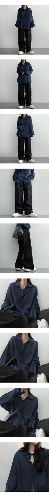 [3 Tier Length] [S–2XL] Tida Tantan Pintuck Banding Cargo Wide Pants (6 colors)