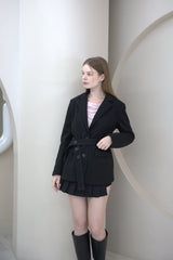 Two way Belt Jacket Black