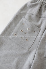 Punching eyelet string wide pants