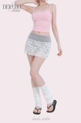 lace plum banding pants skirt