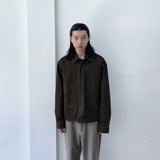 ボクシー ウォッシュド クロップド ジャケット