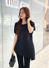 Lubat Unbalanced Pleated Blouse