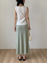 [Scarf SET] Pleated H-Line Long Skirt
