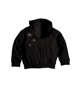 Bouclé Argyle Knit Zip-up Hoodie_Black