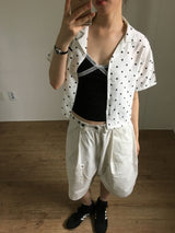 V-cut lace sleeveless (4color)