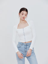 フックスクエアトップス(white)
