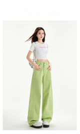 Cherry Blossom Pink Wide Leg Lyocell Denim Jeans