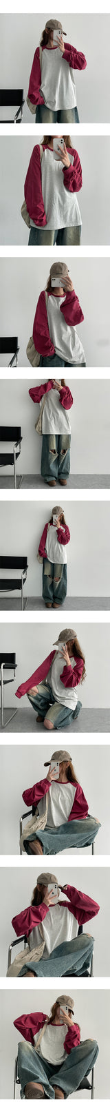 BLpinベーシックナグラン長袖Tシャツ (6 colors)