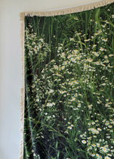 green bloom tassel blanket