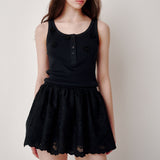 Beads Lip Sleeveless (Black)