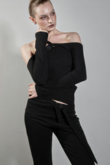 ODE DUAL BUTTON HALTER LONGSLEEVE