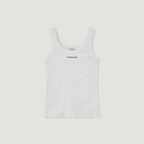 Ribbed Jersey Lettering Sleeveless T-shirt