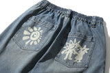 Slap Denim Artwork Bermuda Pants (Light Blue)